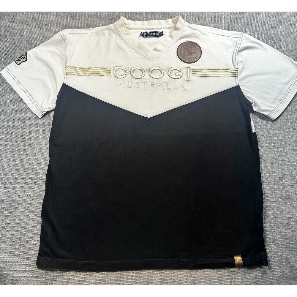 Vintage COOGI Australia Black White‎ Graphic Tee Mens XL Spell Out Streetwear